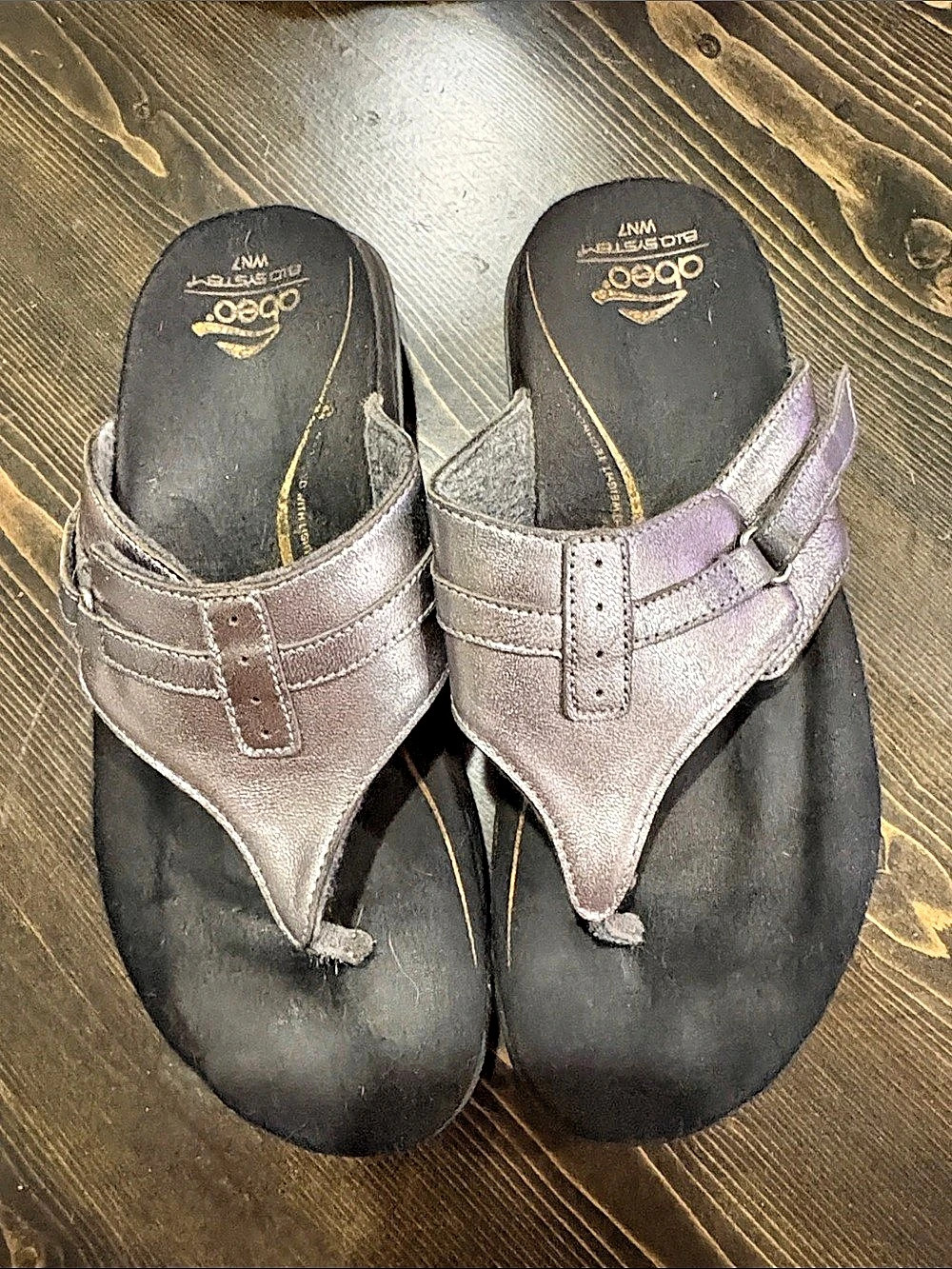 Abeo Bio System Metallic Toe-Post Sandals